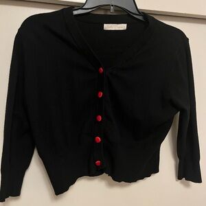 🕷️Black Cardigan with Red Buttons 🕷️